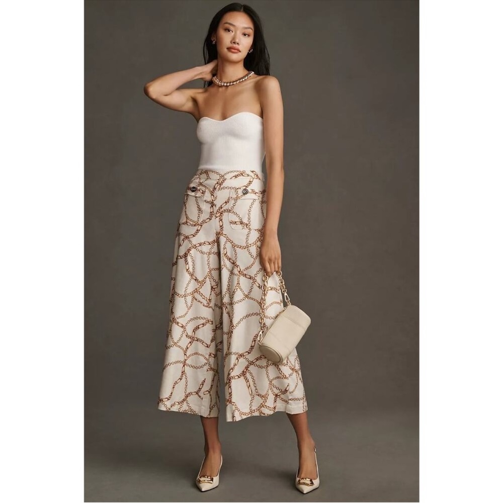Anthropologie Maeve Chain Print Palazzo Pants Size 0